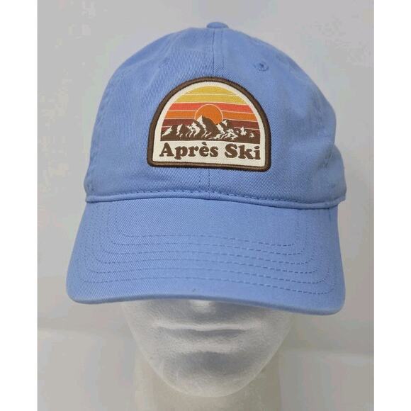 Apres Ski Mighty Fine Blue Strapback Hat Baseball Dad Cap After Ski Life - Picture 1 of 8
